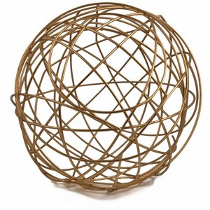 HomeRoots 12" Gold Aluminum Decorative Orb Tabletop Sculpture - 1 of 4