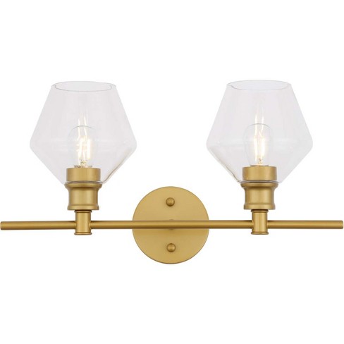 Elegant Lighting Gene 2 light Brass and Clear glass Wall sconce - image 1 of 4