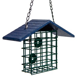 JCS Wildlife Single Suet Cage with Poly Lumber Roof - 1 of 4