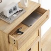 Rattan 3 Flip Drawer Shoe Cabinet, Entryway Natural Oak Wooden Shoe Rack with Drawer and Adjustable Shelves Freestanding for Entryway Hallway - 4 of 4