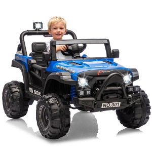 Jojoka 12V Kids Ride On Car, Electric Ride On Truck w/Parent Remote, Spring Suspension, Bluetooth Music, LED Light, 4.1Mph Max Speed - 1 of 4