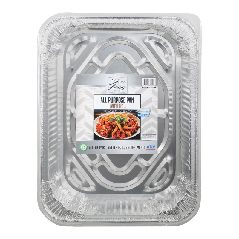 Silver Lining By Durable Foil All Purpose Pan With Lid - Case of 12/1 ct, 2 of 3