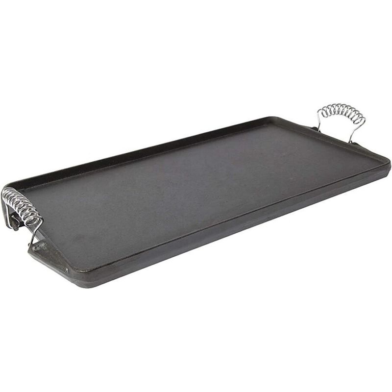 Bruntmor 17"x9" Pre-Seasoned Cast Iron Grill/Griddle Pan, with Easy Grip Handles, 2 of 7