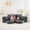 Costway Kids Modular Play Sofa 8 PCS with Detachable Cover for Playroom & Bedroom Indoor Pink/Grey - 4 of 4