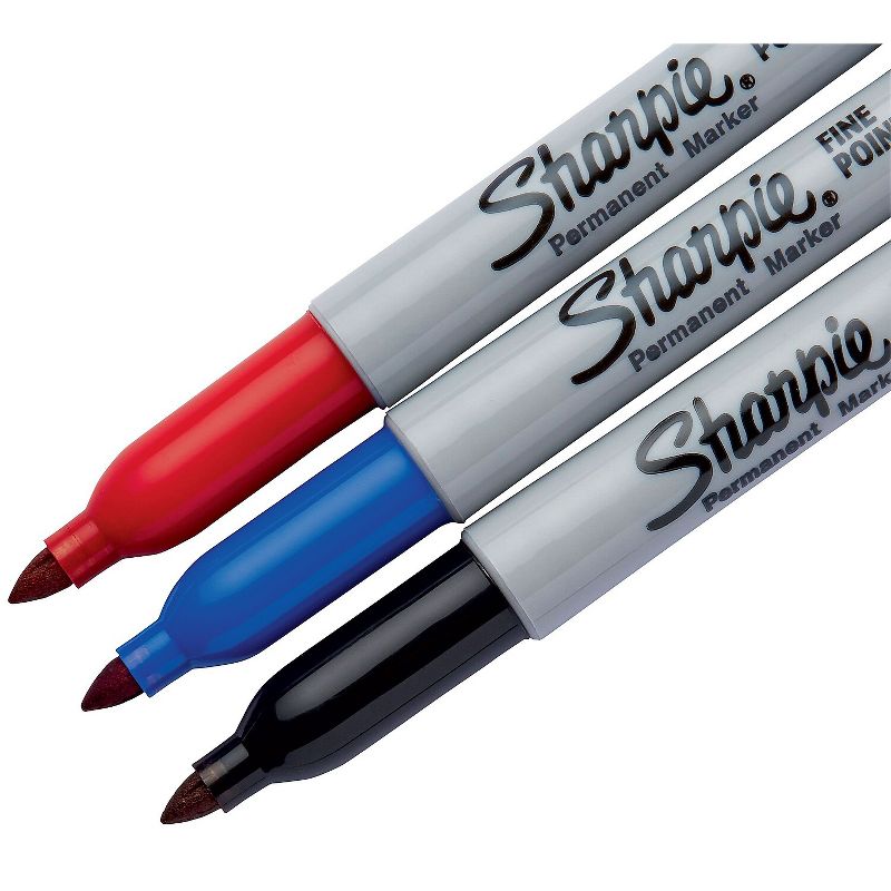 Sharpie Permanent Marker Fine Point 3/PK Assorted 30173PP, 3 of 5