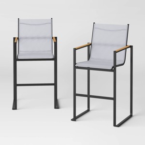 Henning 2pk Bar Height Patio Chairs - White - Threshold™ - 1 of 4