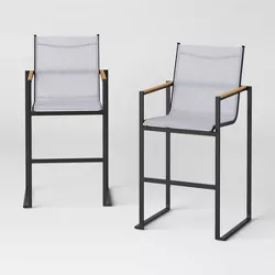 Henning 2pk Bar Height Patio Chairs - White - Project 62™