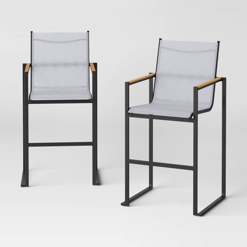 Henning 2pk Bar Height Patio Chairs - White - Threshold&#8482;, 1 of 12