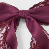 Satin Ribbon/Floral Lace Bow Hair Barrette - Wild Fable™ Burgundy - 3 of 3