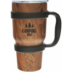Pavilion Gift Company - Camping Dad - 30 oz Stainless Steel Travel Tumbler with Handle - Portable Drinkware - 1 of 4