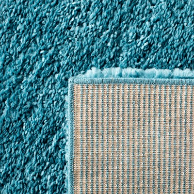 August Shag 900 AUG900 Power Loomed Indoor Accent Rug - Turquoise - 3'x3' - Safavieh