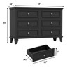 6 Drawer Dresser, Wooden Storage Chest of Drawers with Exquisite Metal Handles, Large Wide Dresser TV Stand - 2 of 4