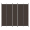 vidaXL 5-Panel Room Divider Brown 98.4"x86.6" Fabric - 3 of 4