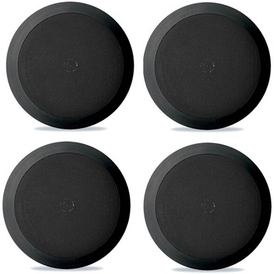  4) NEW Pyle PDIC51RDBK 5.25 Inch 150 Watt Black In-Ceiling Flush Speakers Four 