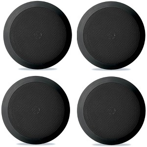 4) NEW Pyle PDIC81RDBK 250W 8 Inch Flush In-Wall In-Ceiling Black Speakers Four - 1 of 4