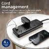 Philips Surge Protector 4ft 7 Outlet Adapter-Spaced USB-A USB-C 1500 Joules Braided Cord - Black - 4 of 4