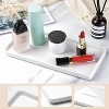 ATTOP 2 Pack 8"/10" Bathroom Trays, Ceramic Vanity Trays for Bathroom, Small Ceramic Tray, Kitchen Soap Tray for Kitchen Counter (White,Set/2) - 3 of 4