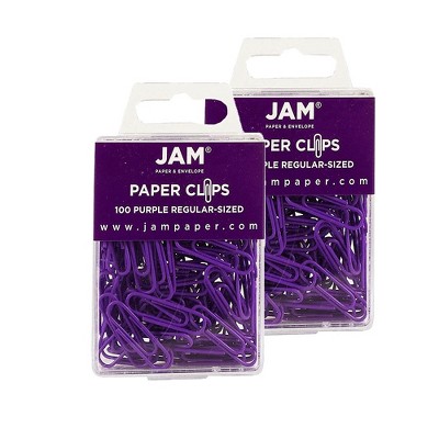 JAM Paper Colored Standard Paper Clips Small 1 Inch Purple Paperclips 2183753A