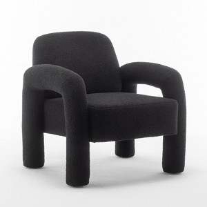 SEYNAR Modern Teddy Upholstered Accent Chair with Tubular Multifunctional Legs for Living Room - 1 of 4