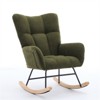 Nursery Rocking Chair, Upholstered Glider Rocker with High Backrest, Accent Reading Chair, Comfy Armchair, Recliner Chair for Bedroom Living Room - 3 of 4