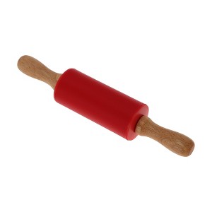 Unique Bargains Rolling Pin Small Silicone Solid Wood 1 Pc - 1 of 4
