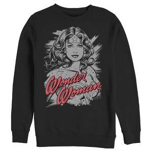 Men's Justice League Distressed Portrait Sweatshirt - 1 of 3