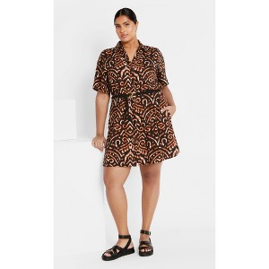 Women's Plus Size Amara Print Dress - marsala | CITY CHIC - 1 of 4