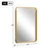 67"*24" Arched Gold Aluminum Alloy Framed Floor Mirror with Stand - 4 of 4