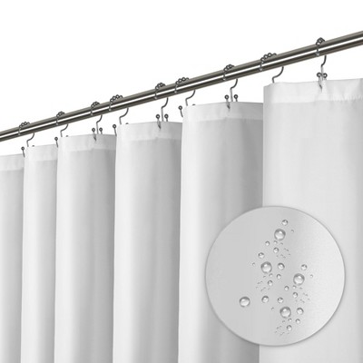 LiBa Premium Cloth Fabric Shower Curtain - Heavy Duty, Water Repellent, Hotel Style Soft Liner, Easy Clean and Machine Washable