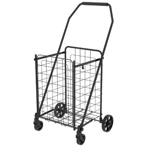 KWPZQEB Shopping Cart with Open Door, Portable Grocery Cart with Rolling Swivel Wheels, Lightweight Foldable Utility Shopping Carts for Shop, Laundry - 1 of 4