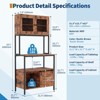 5-Tier Kitchen Bakers Rack with Cabinets & Charging Station, 63" Industrial Microwave Stand, for Dining Room, Living Room, Apartments - 2 of 4