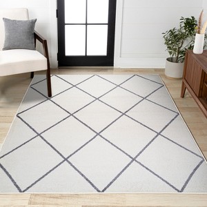 Cole Minimalist Diamond Trellis Area Rug - JONATHAN Y - 1 of 4