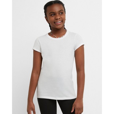 Hanes Essentials Girls' Cotton T-Shirt, 2-Pack White M — фото 2