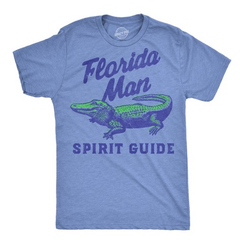 Мужские футболки Crazy Dog T-Shirts, Inc. Mens Funny T Shirts Florida Man Spirit Guide Sarcastic Gator Graphic Novelty Tee For Men - Crazy Dog Men's T Shirt for Animal Lovers Light Blue XL