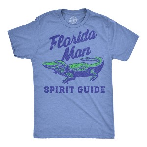 Mens Funny T Shirts Florida Man Spirit Guide Sarcastic Gator Graphic Novelty Tee For Men - Crazy Dog Men's T Shirt for Animal Lovers - 1 of 4