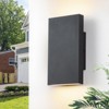 LLHZSY 2-Light Matte Black Dimmable Outdoor LED Wall Light Fixture Sconce - 10 1/16"-3000K/4500K/6000K - 2 of 4