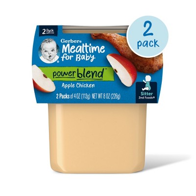 Gerber Baby Food Stage 2 Apple Chicken Puree Tub 2 - 4oz/2ct