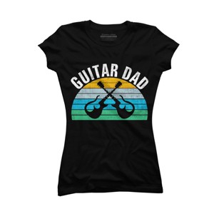 Junior's Design By Humans Retro Dueling Electric Guitar Dad By DragonTee T-Shirt - 1 of 2