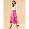 INSPIRE CHIC Women's Party Elastic Waist Metallic Shiny Accordion Pleated Midi Skirt - 4 of 4