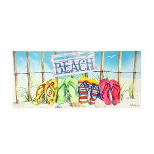 Evergreen Flip Flops in the Sand Sassafras Indoor Outdoor Switch Doormat 1'10"x10" Multicolored - 1 of 1
