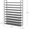 SEVOBAL 10-Tier Freestanding Solid and Durable with Non-Woven Fabric Storage Shelves Portable Handles for Closet Entryway, Gray, 37.8"*4.92"*3.54" - 3 of 4