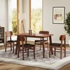 5-Piece Dining Table Set With 4 Upholstered Chairs, Dining Table, Seat Cushion, Support Rod Wooden Table Chairs Set For Dining Room, Kitchen - 2 of 4