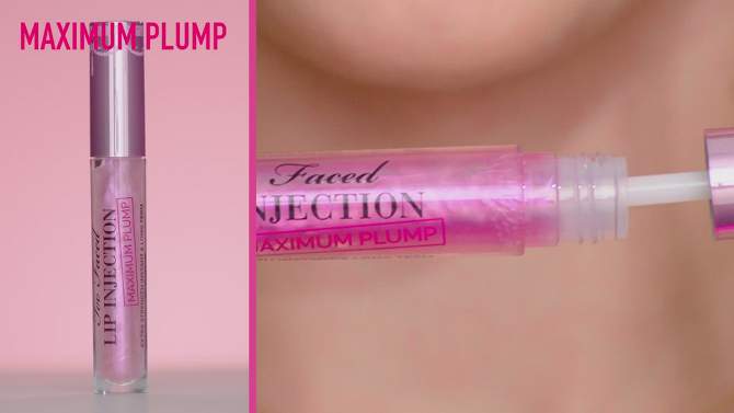 Too Faced Travel Size Lip Injection Maximum Plump Extra Strength Hydrating Lip Plumper - Original - 0.10 oz - Ulta Beauty, 2 of 12, play video