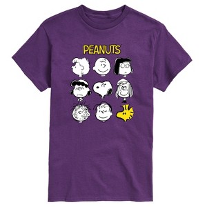 Men's - Peanuts - Many Faces Of Snoopy And Friends Short Sleeve Graphic T-Shirt - 1 of 4
