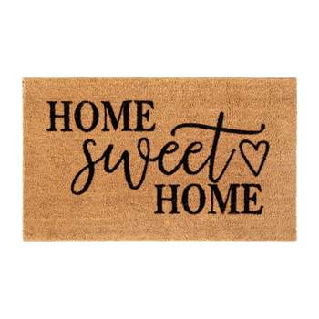 Emma and Oliver Weather Resistant Coir Doormat with Anti-Slip Rubber Backing for Indoor/Outdoor Use