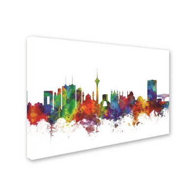 Trademark Fine Art -Michael Tompsett 'Tehran Iran Skyline IV' Canvas Art