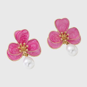 Anna-Kaci Women's Floral Pearl - Drop Earrings - 1 of 4