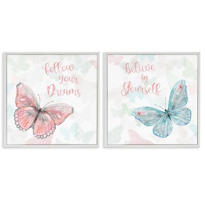 Stupell Industries Believe In Dreams Butterflies, 12" x 12"