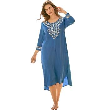Swim 365 Women's Plus Size Embroidered Cover Up