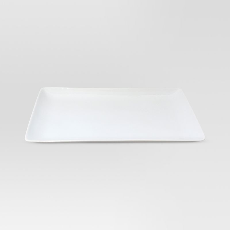15.2&#34; x 9.6&#34; Porcelain Rectangular Platter White - Threshold&#8482;, 2 of 4